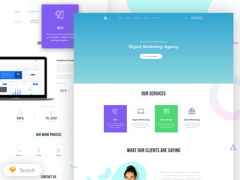 Agency Homepage design sketchapp