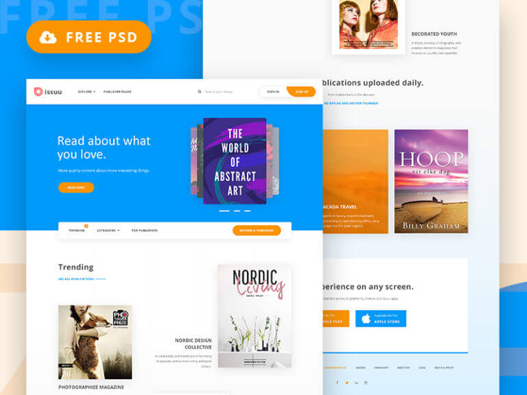 Magazine homepage webdesign psd