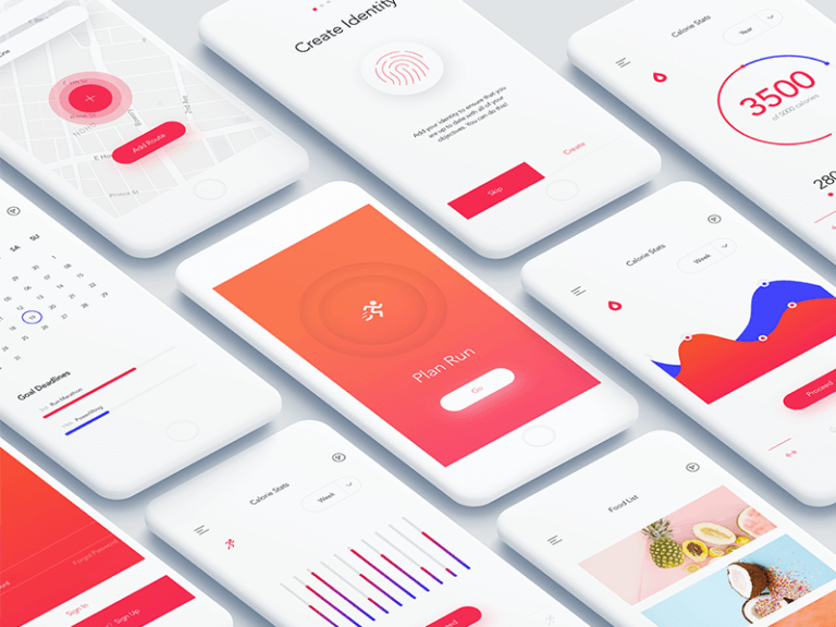 Mobile Fitness Dashboard Sketchapp