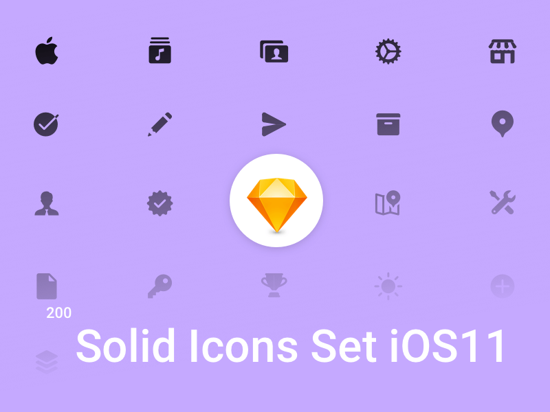 200 Free Solid Icons iOS 11