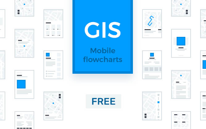 GIS Mobile Flowcharts PSD