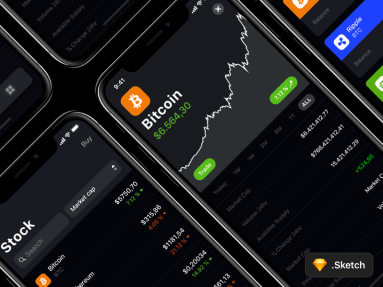 Crypto Currency app design Sketchapp