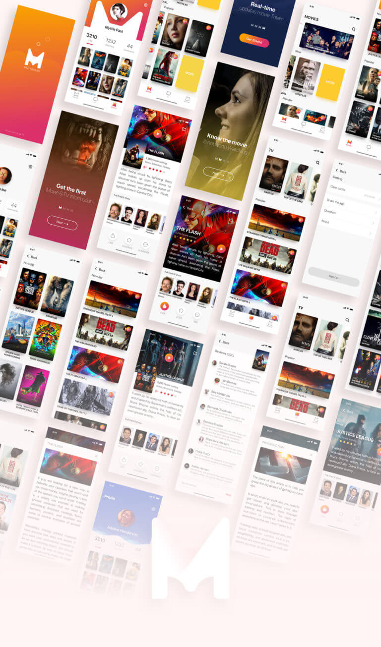 Movies app UI Kit Sketchapp
