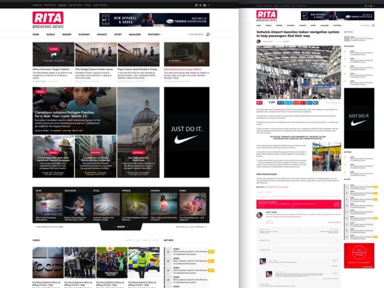 RITA Premium Magazine Theme FREE PSD