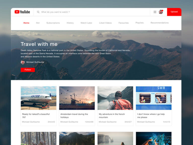 Youtube Redesign PSD