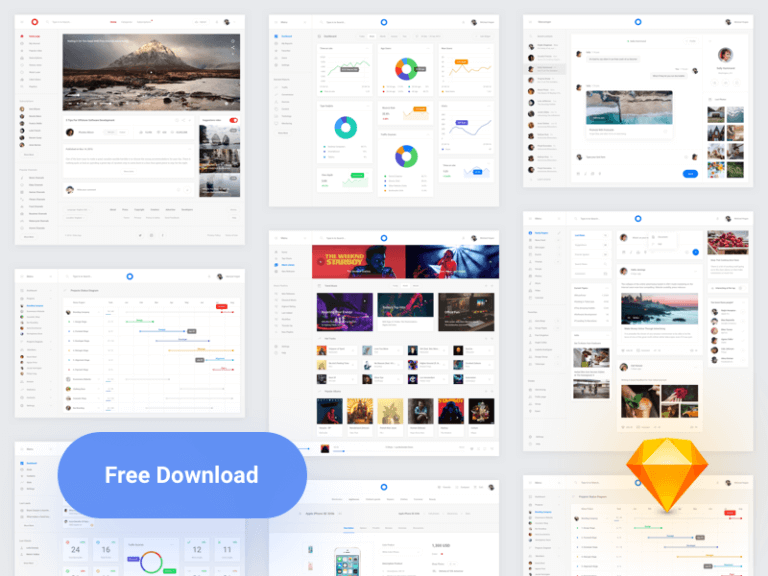 8 Web Interfaces Sketchapp FREE
