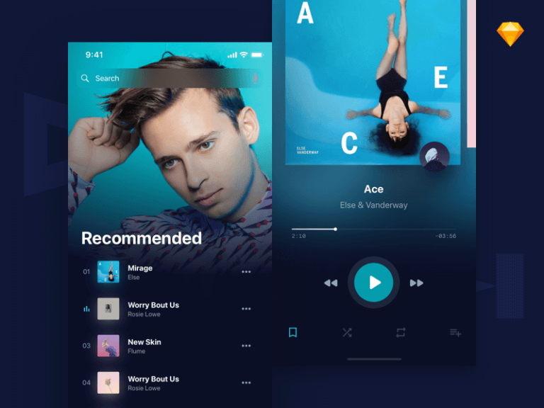 Holo Music UI Kit .Sketch