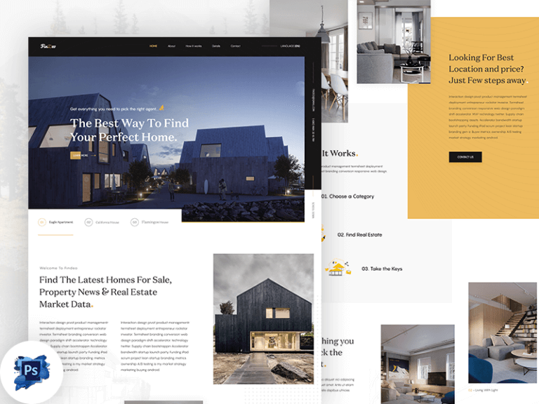 Real Estate Landing Page PSD
