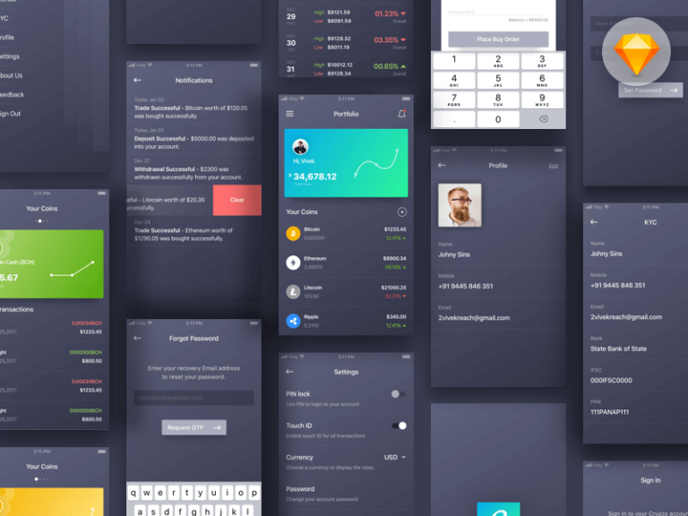 Crypto Wallet App Concept Ui Kit