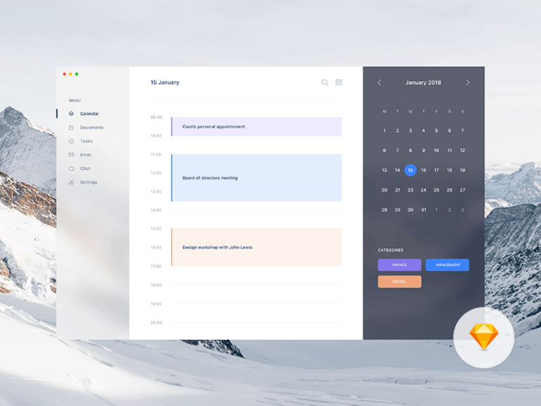 Fluent UI calendar Sketch