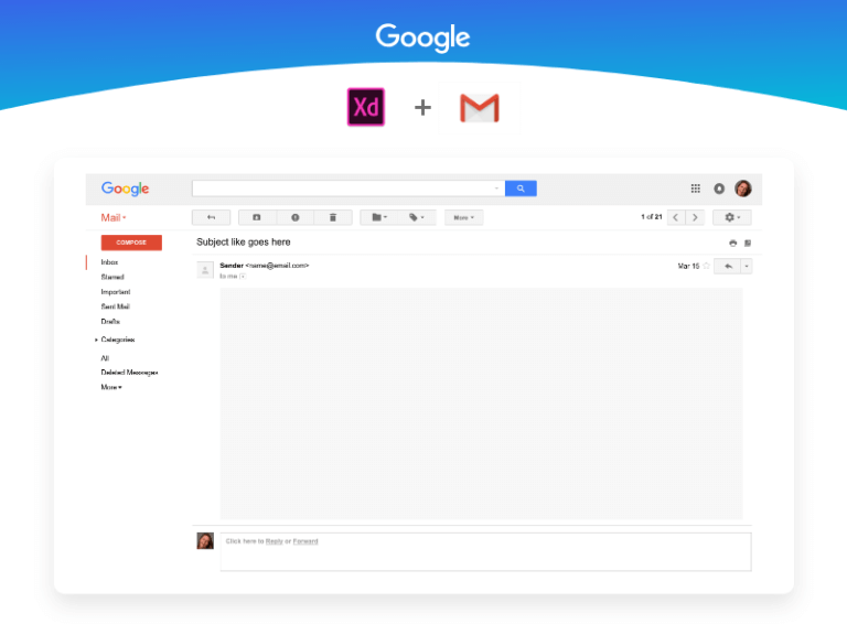 Gmail UI Kit Free XD