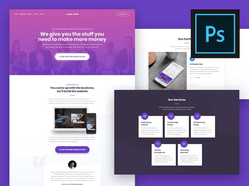 Landing Page Template PSD