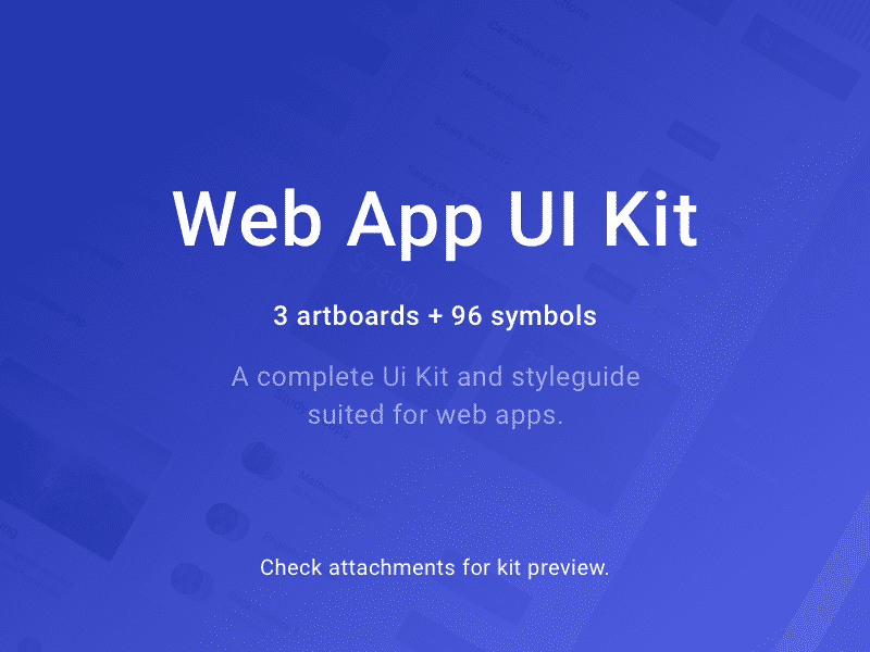 Web App UI Kit Sketchapp