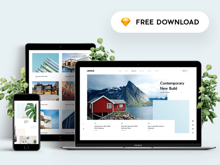 Mimimalist website template sketch