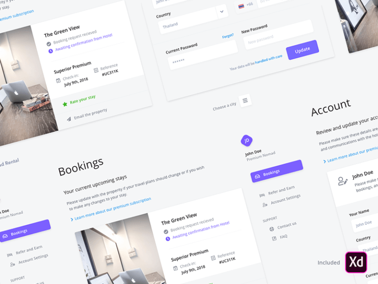 Guest Dashboard Adobe XD