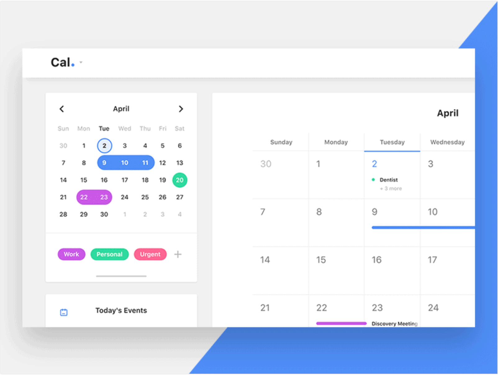 Calendar Desktop App invision studio
