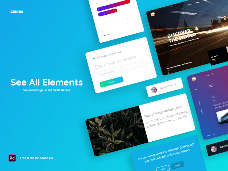 Genius- UI Kit Adobe XD