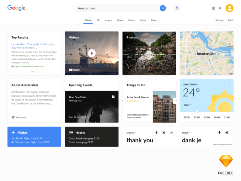 Google serach redesign FREE Sketch