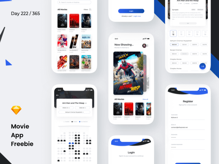 Movie Booking App Sketchapp