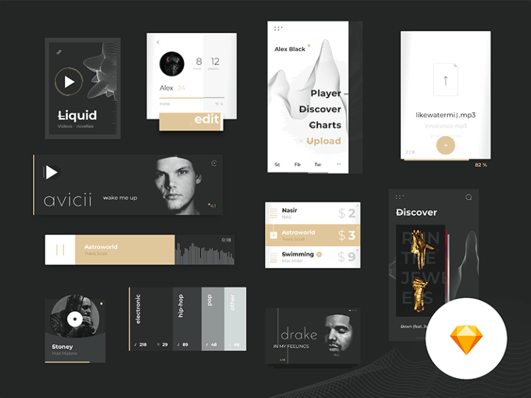 Music Platform Ui Kit Sketchapp