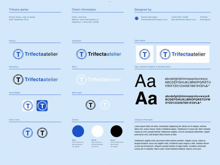 A4 page brand guideline template Sketchapp