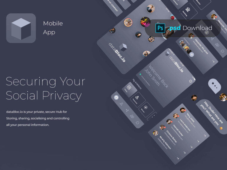 Blockchain Mobile App PSD