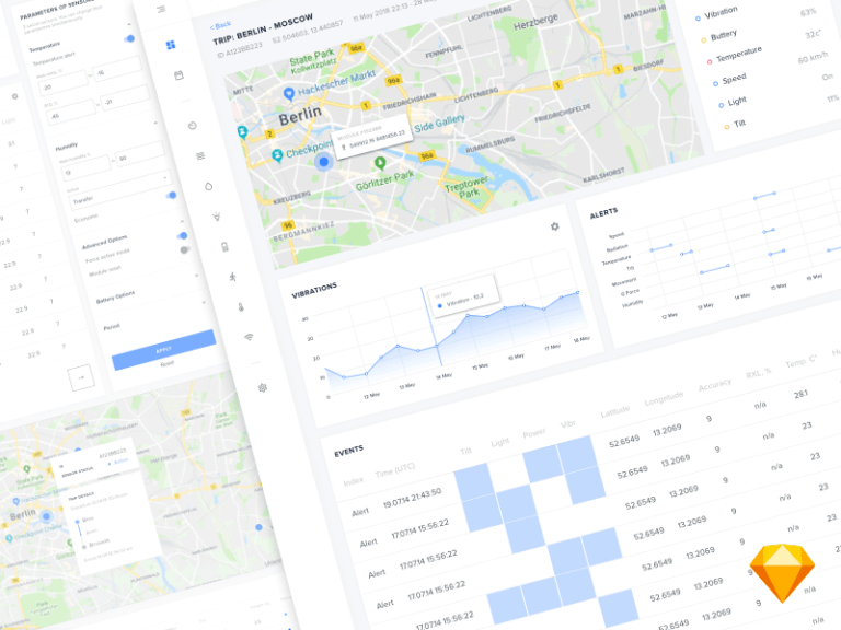 Cargo Tracking System Dashboard Design Sketch