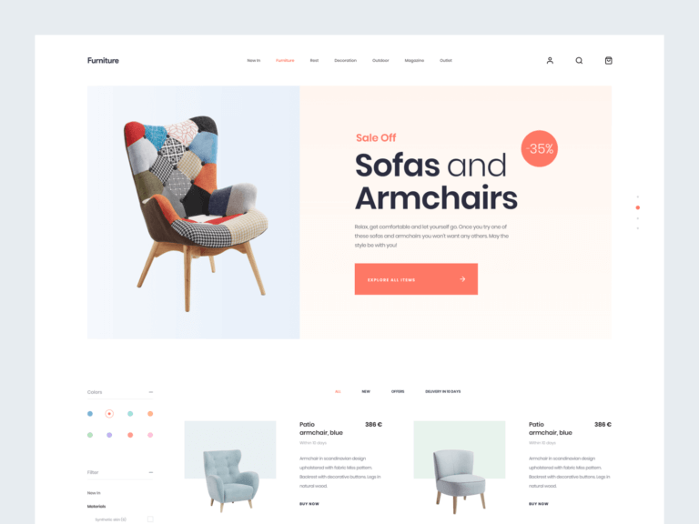 Furniture Website Template [Sketch]