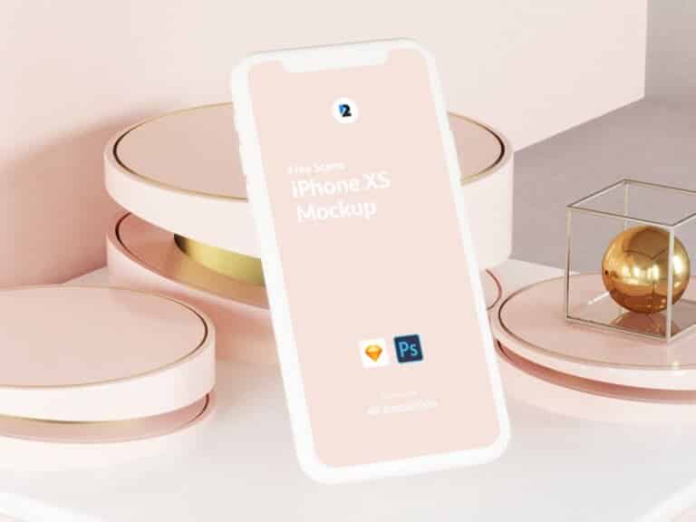 iPhone XS Perspective Mockup [PSD - Sketch]