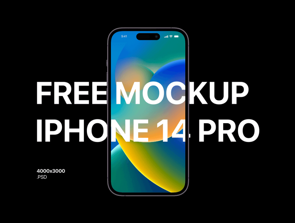 Iphone 14 Pro FREE PSD mockup 2024