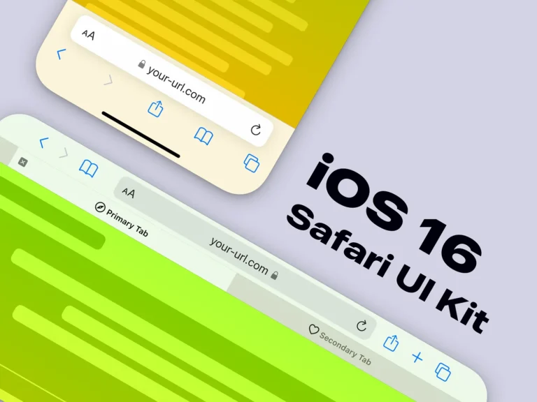 iOS 16 Safari UI Kit for FREE Sketch